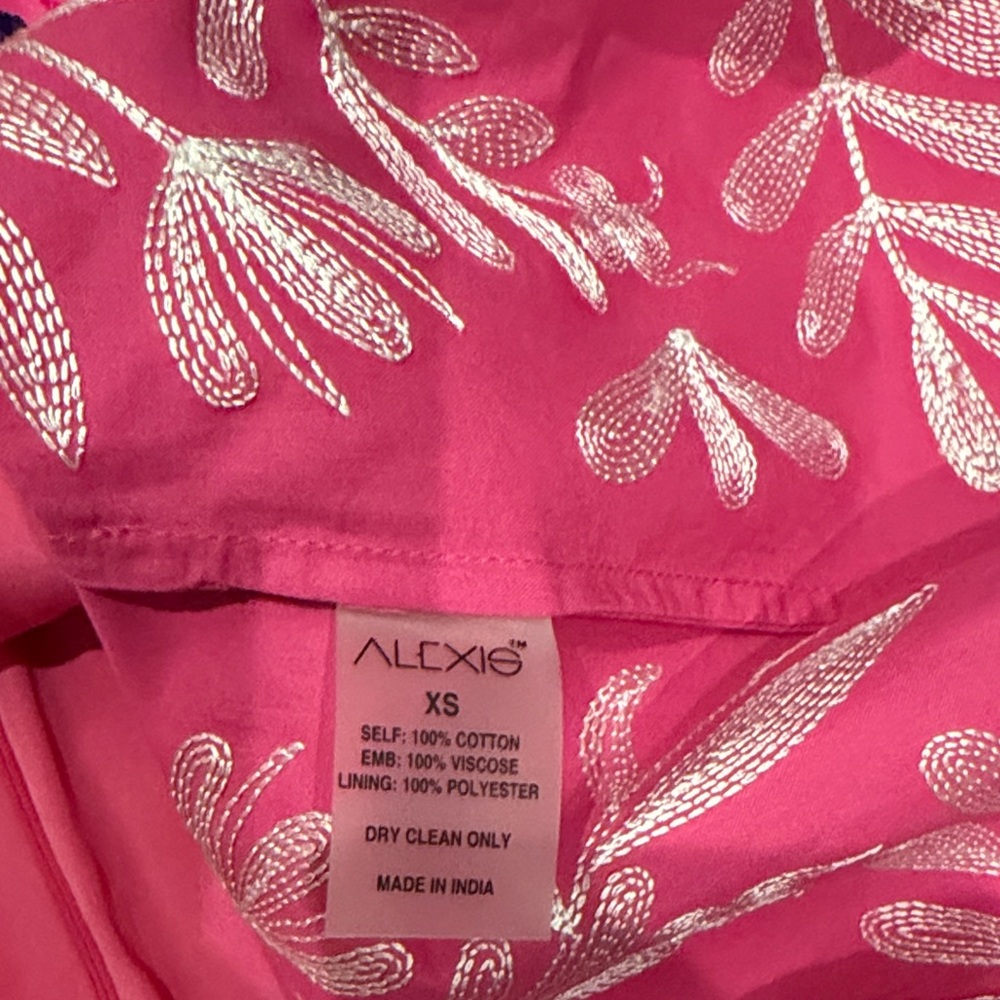 Alexis Pink Floral Embroidered Mini Dress - Picture 4 of 4